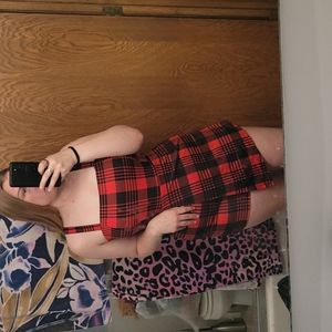 Flannel print dress
